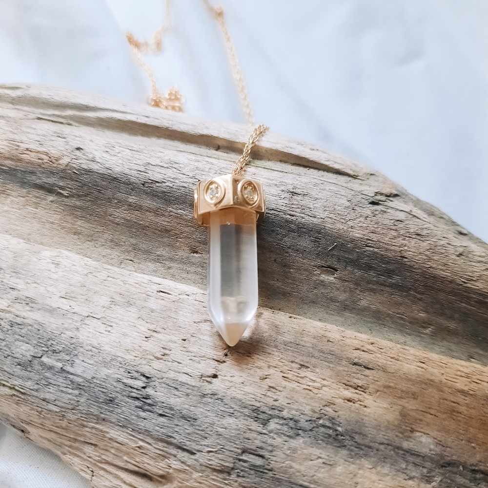 Clear Quartz pendant, sterling silver necklace, crystal, gemstone, boho